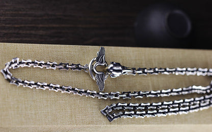 Handmade S925 Silver Men's Necklace with Cross Pendant | 26-Inch Thai Silver Jewelry