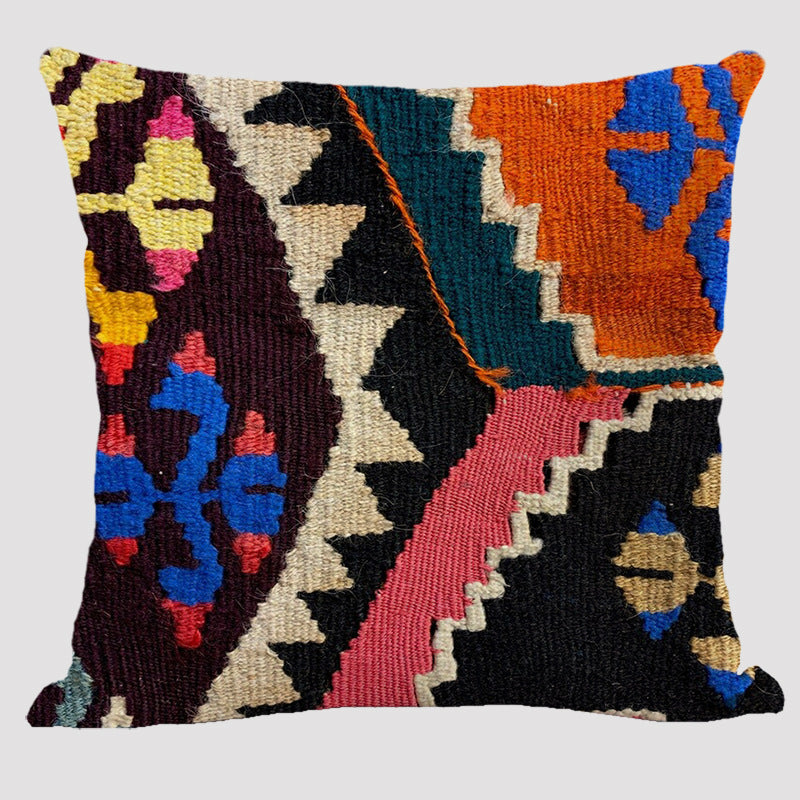 Bohemian Linen Pillow Ethnic Style