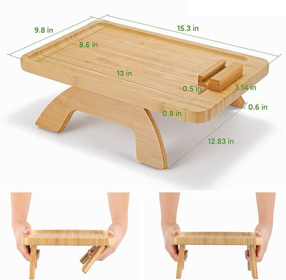 Bamboo Sofa Tray Home Decor Portable Folding