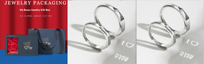 S925 Sterling Silver Rings By Light Reflect Show Surprise Love Pattern Surface Hidden New Jewelry Romantic Party Gift Wedding Engagement