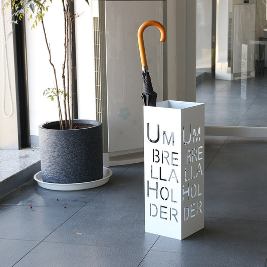 Porte-parapluie de bureau en fer forgé avec lettres créatives