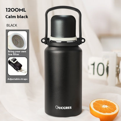 Thermos portatif d'acier inoxydable d'isolation sous vide de double couche de bureau extérieur