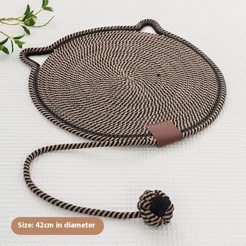 Woven Cotton Cord Cat Scratching Pad Self-hi Ball Integrated