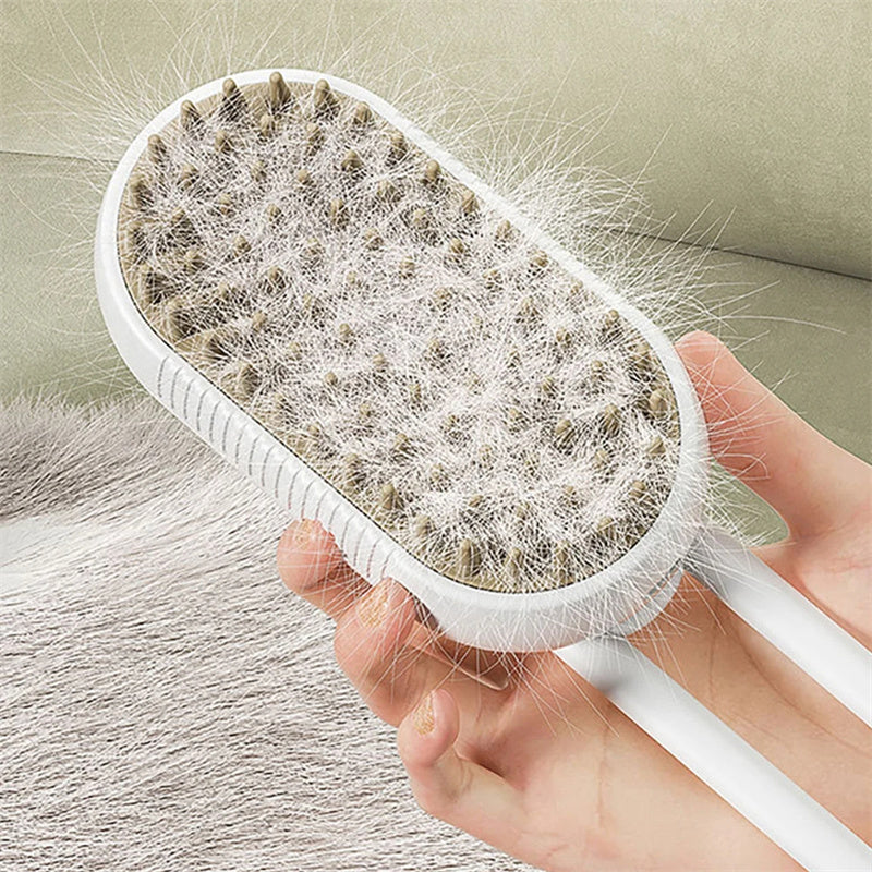 Brosse à vapeur pour chat – Peigne de toilettage électrique 3 en 1 pour animaux de compagnie