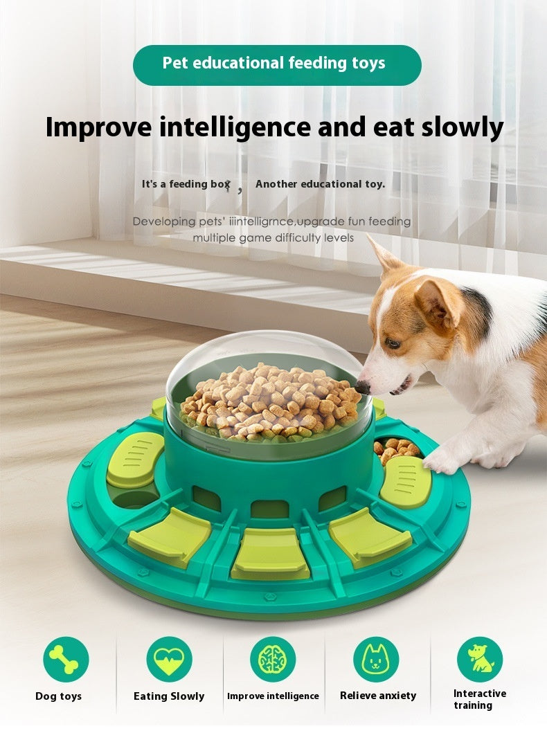 Brinquedo interativo de quebra-cabeça para cães - Melhoria de QI e alimentação lenta, adequado para animais de estimação de todos os tamanhos, jogo de animais de estimação de plástico não elétrico, nutritivo e adequado para dieta