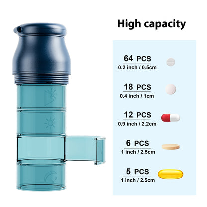 Pilulier multifonctionnel rond et portable