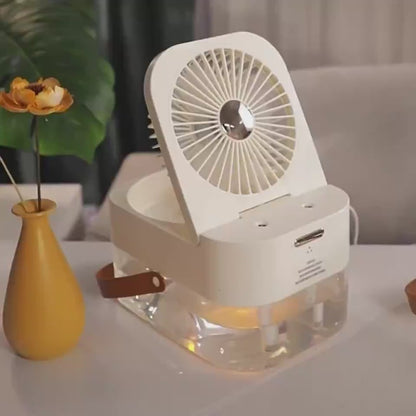 Humidifier Spray Fan: Portable Air Cooler and Night Light